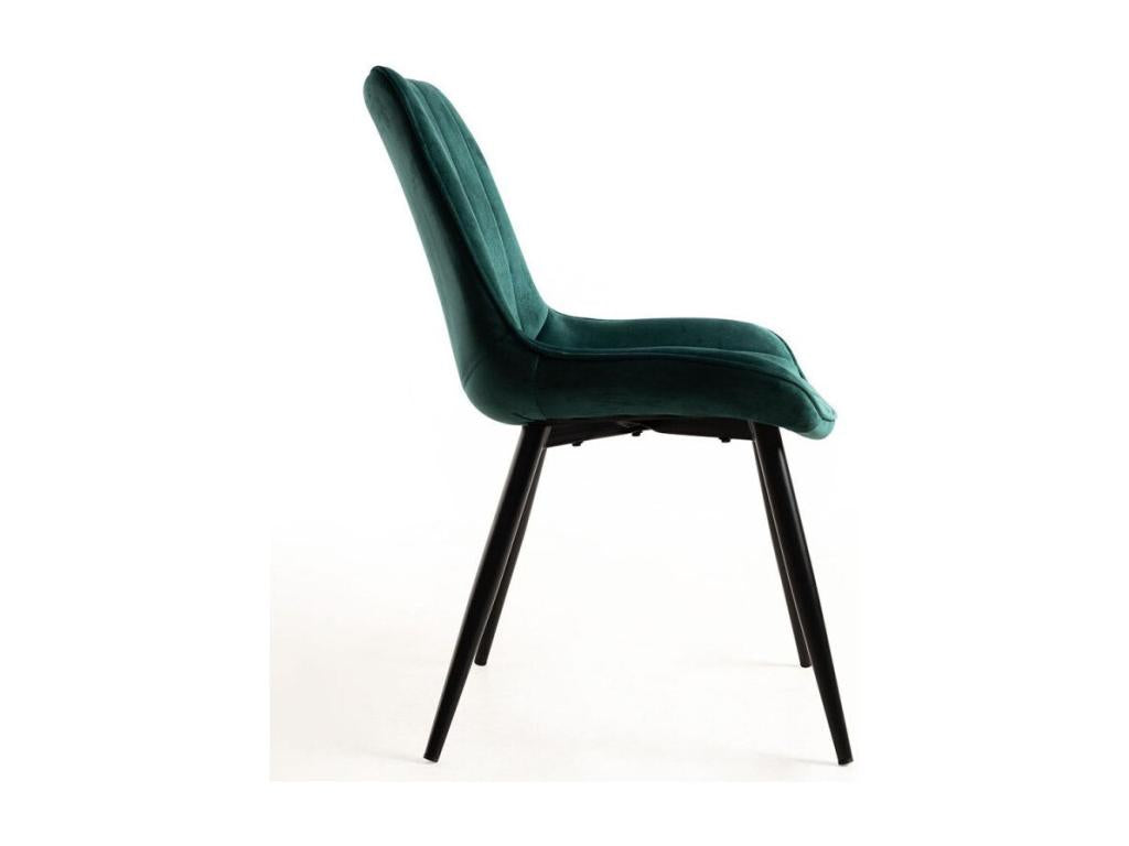 Fauteuil en velours vert - dlz1766578825742