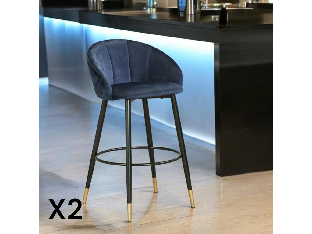 Fauteuil en velours bleu