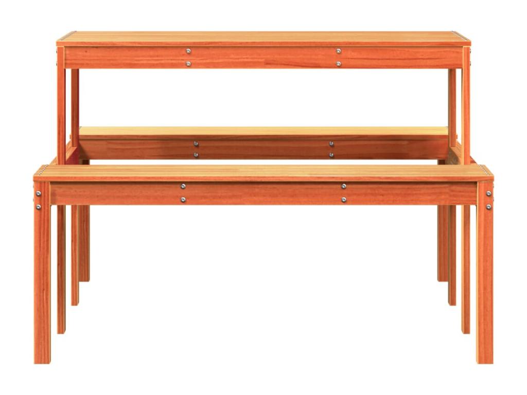 Table en bois massif marron, 110 x 134 x 75 cm