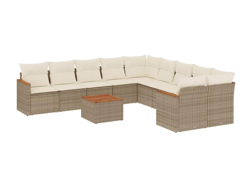 Ensemble de mobilier de jardin en résine tressée beige - dlz1766578565565