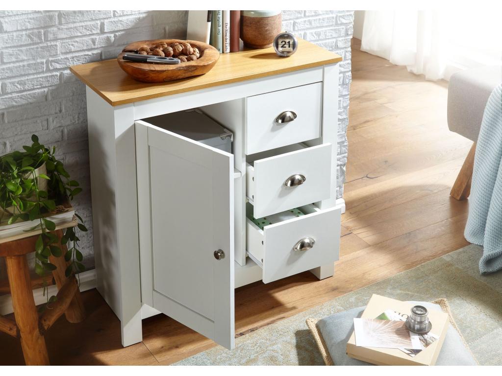 Commode en chêne blanc, 79 x 81 x 35 cm