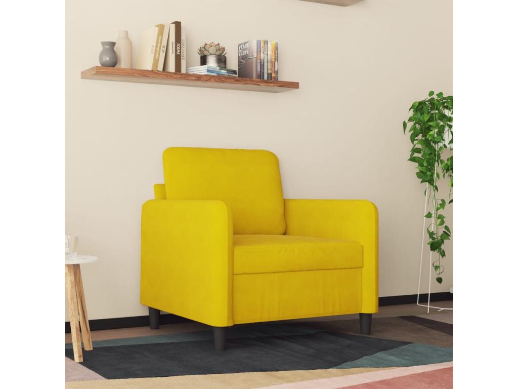 Fauteuil d'appoint en velours jaune