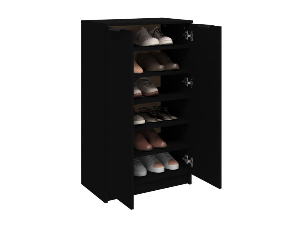 Armoire en bois d'ingénierie noir, 59 x 35 x 100 cm