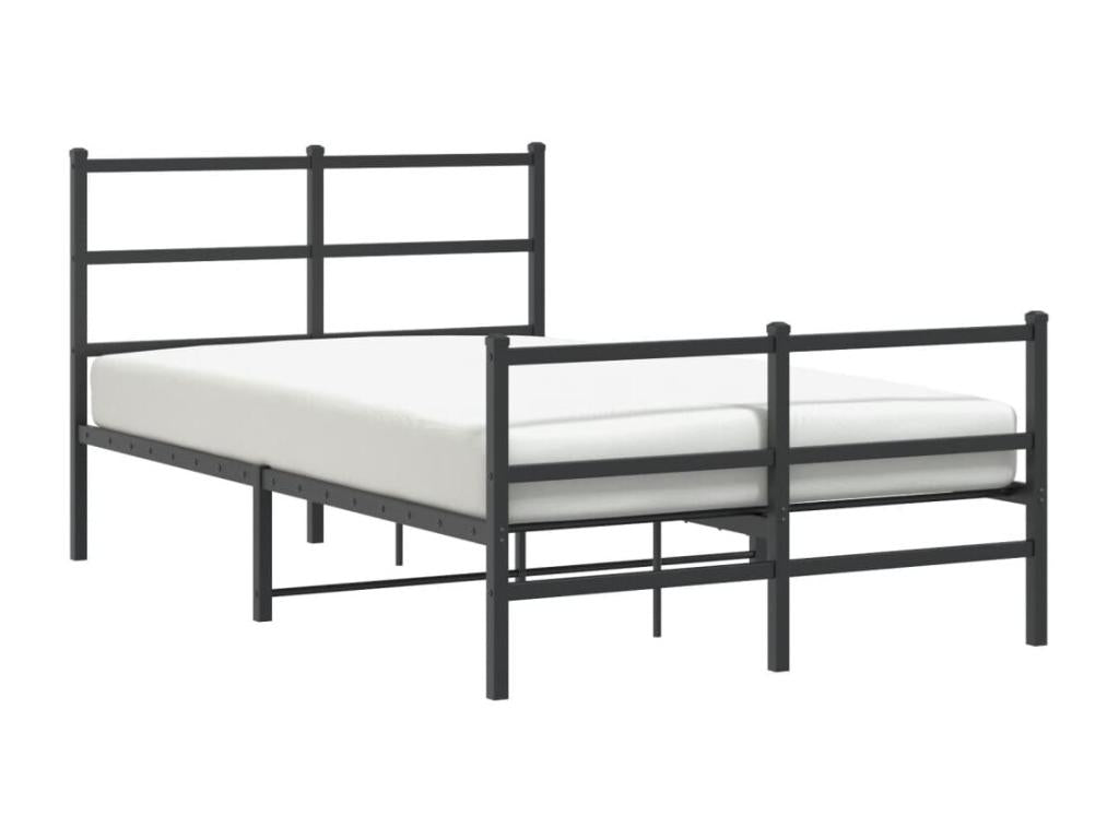 Cadre de lit en métal noir, 120 x 190 cm