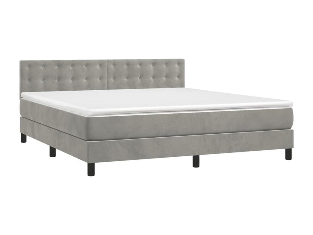 Matelas en velours gris, 180 x 200 cm