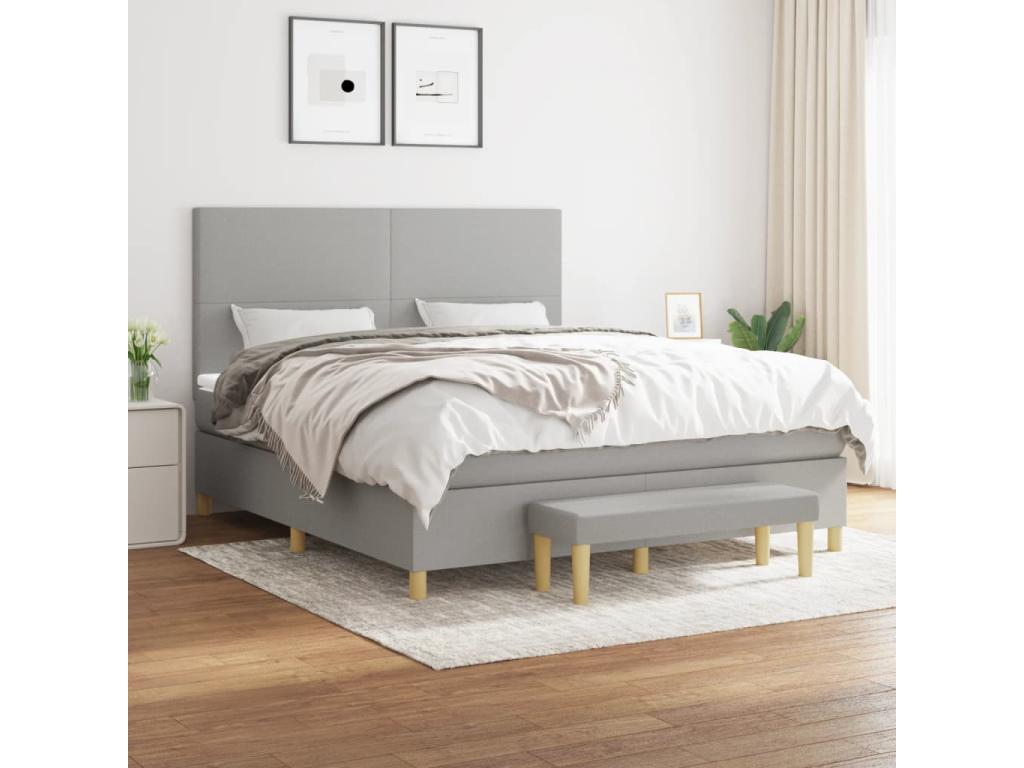 Matelas en tissu gris, 180 x 200 cm