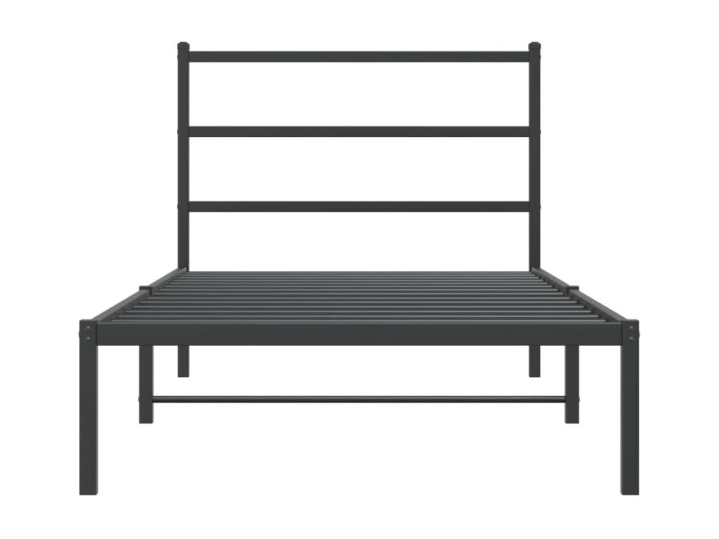 Cadre de lit en métal noir, 100 x 190 cm