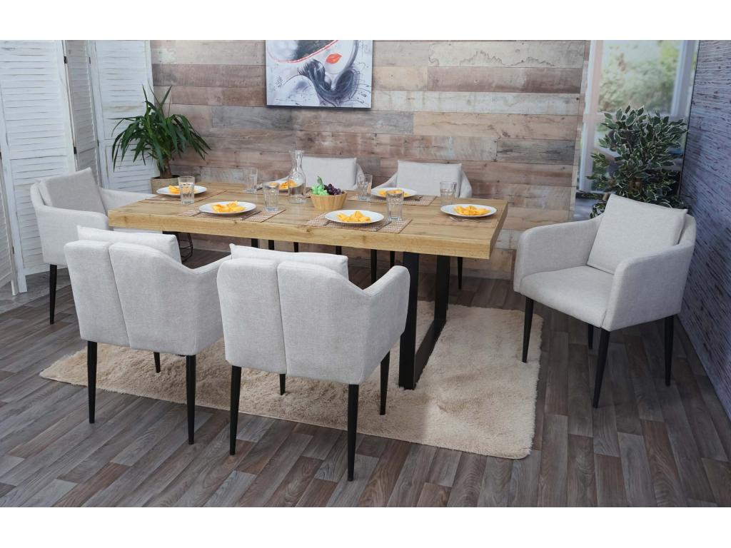 Chaise en tissu beige