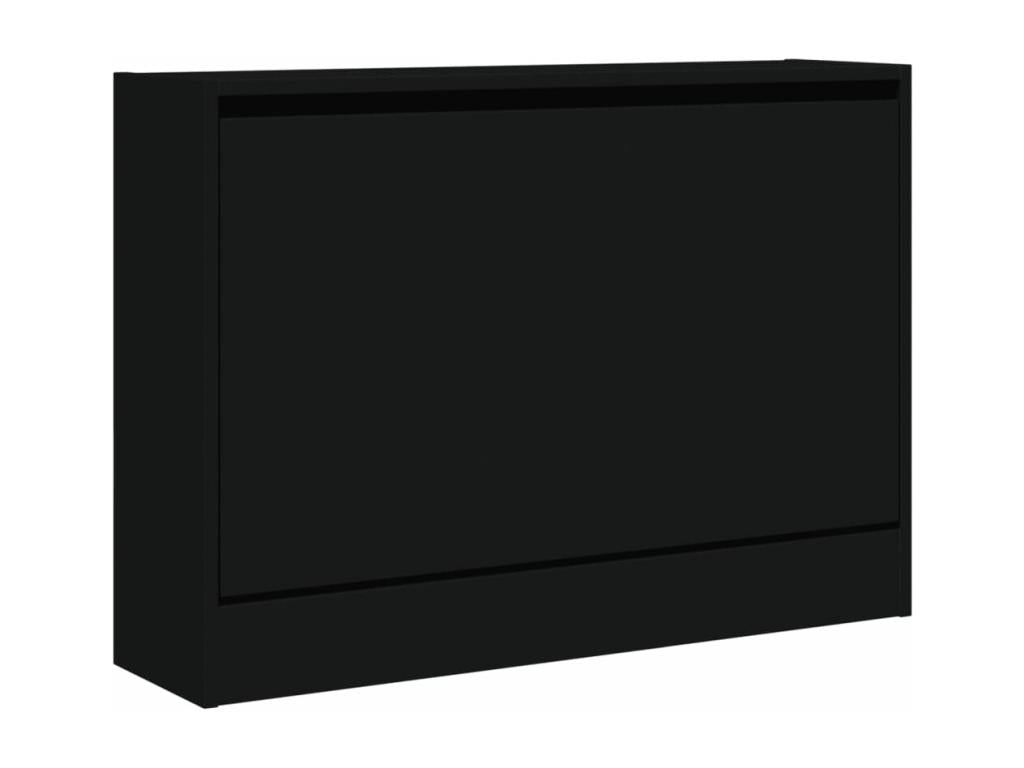 Armoire en bois d'ingénierie noir, 80 x 21 x 57 cm