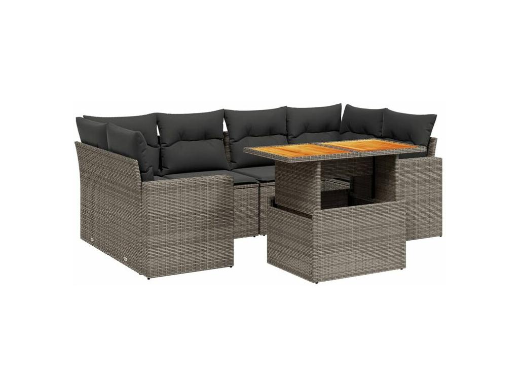 Ensemble de mobilier de jardin en résine tressée grise - dlz1766578598178