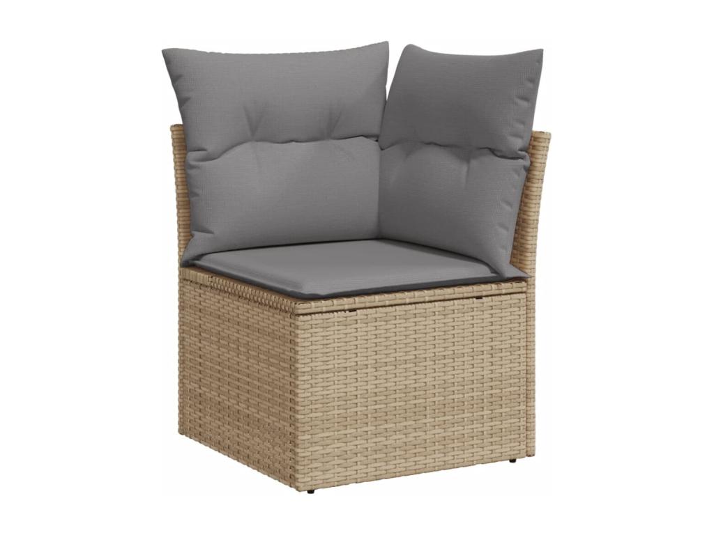 Ensemble de mobilier de jardin en résine tressée beige - dlz1766578358626