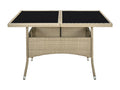 Table en verre beige