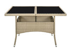 Table en verre beige