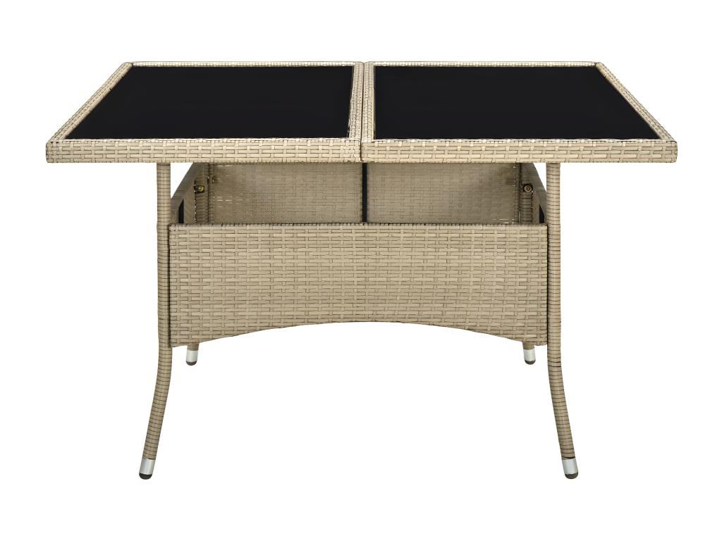 Table en verre beige