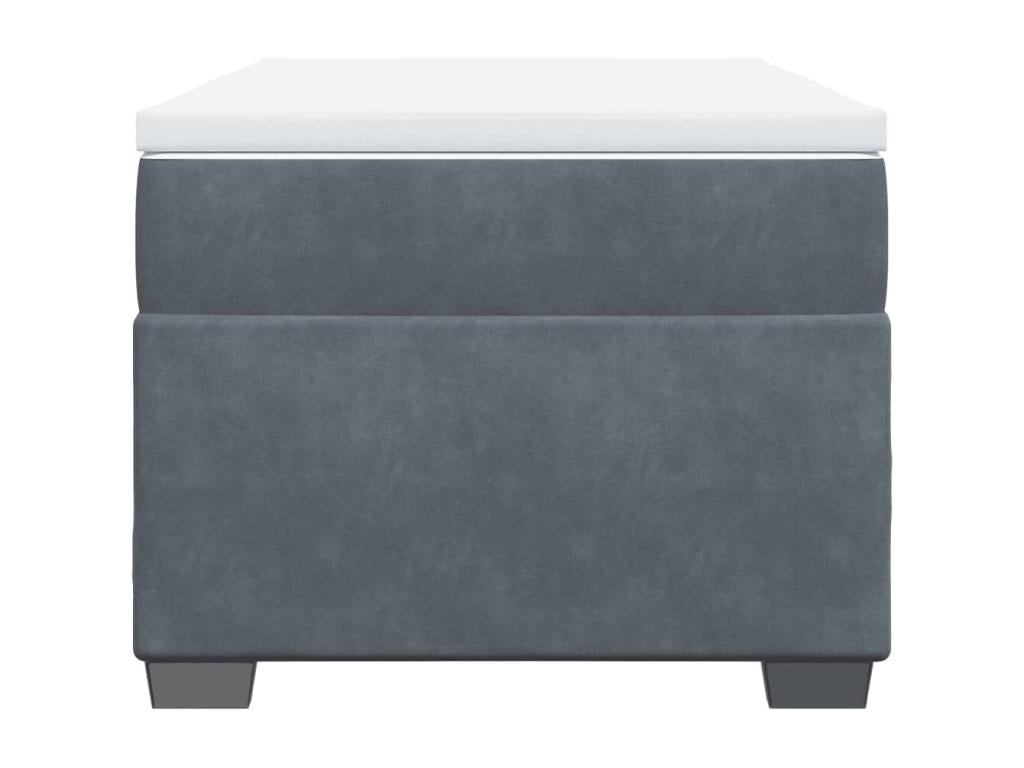 Matelas en velours gris, 90 x 190 cm