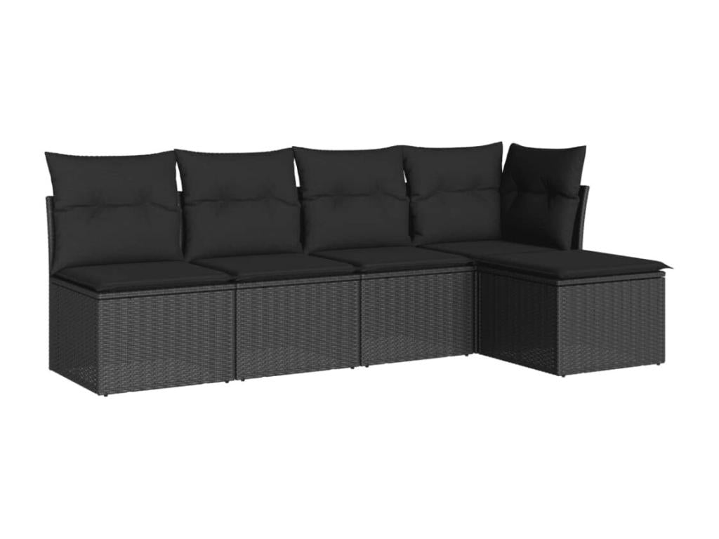 Ensemble de mobilier de jardin en résine tressée noire - dlz1766578521369