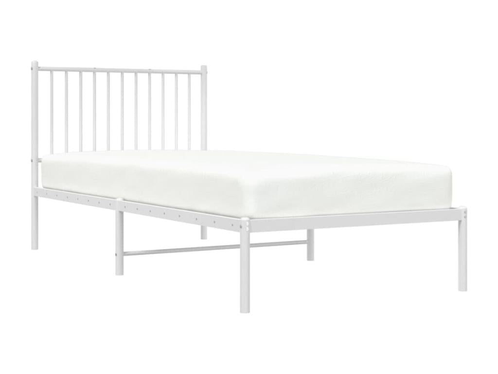 Cadre de lit en métal blanc, 90 x 200 cm