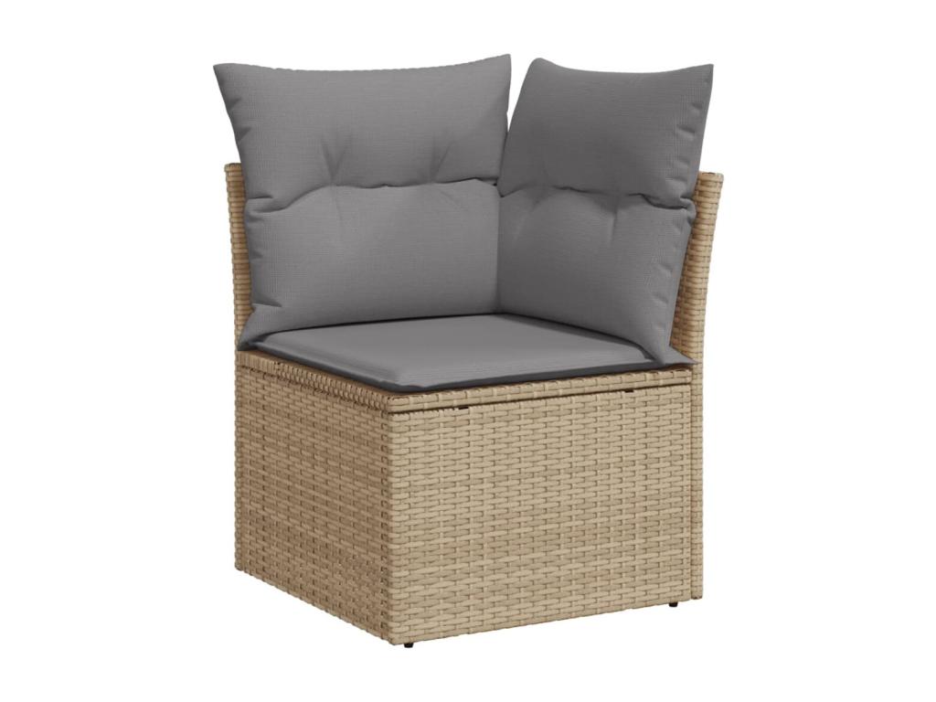 Ensemble de mobilier de jardin en résine tressée beige - dlz1766578313944