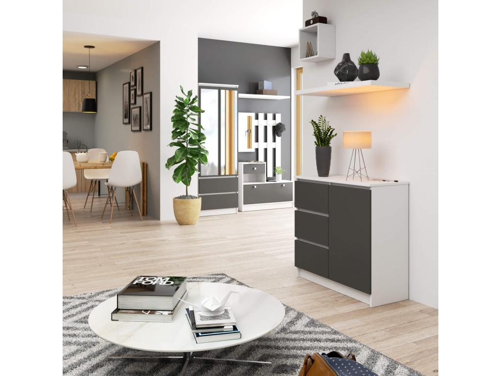 Commode anthracite, 80 x 35 x 77 cm