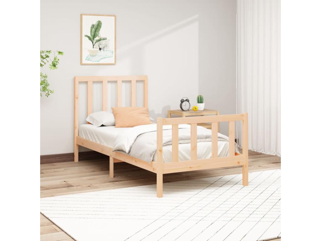 Matelas en bois massif marron, 100 x 200 cm