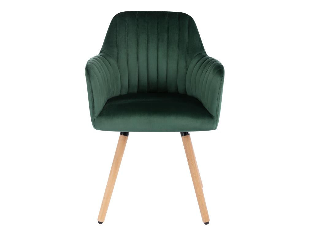 Fauteuil en velours vert - dlz1766578402909