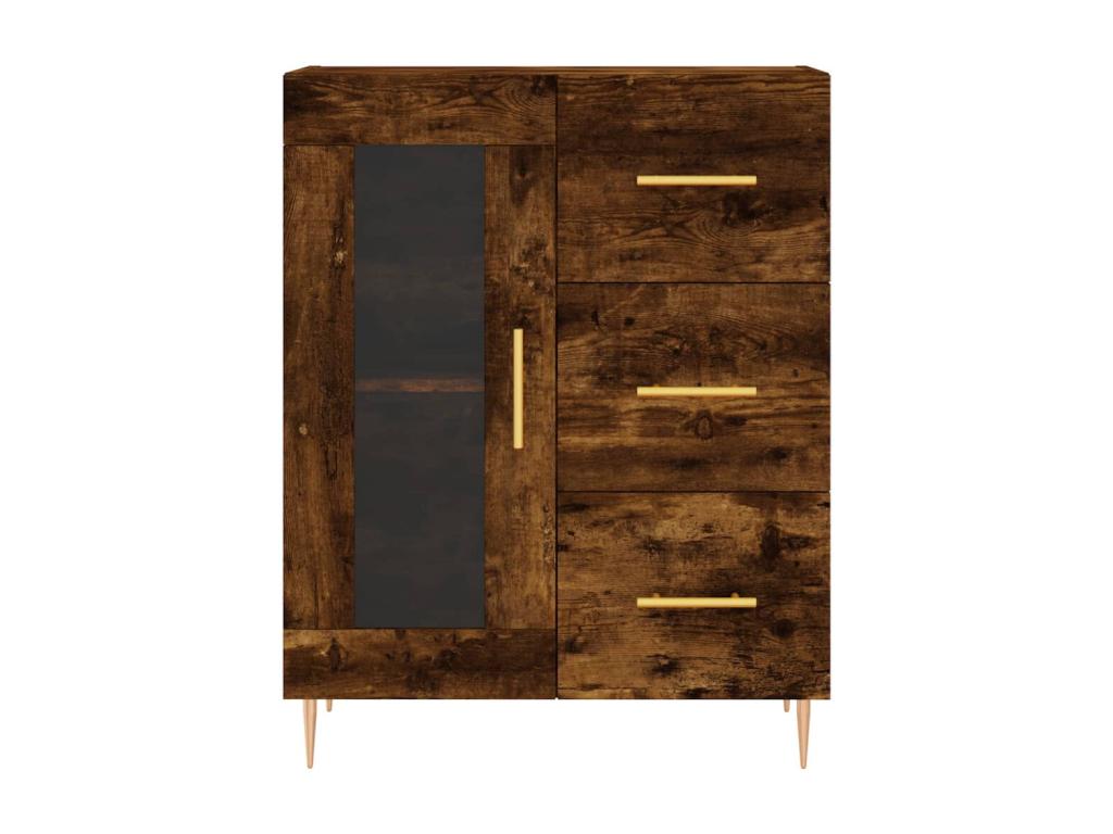 Buffet en chêne brun, 69,5 x 34 x 90 cm