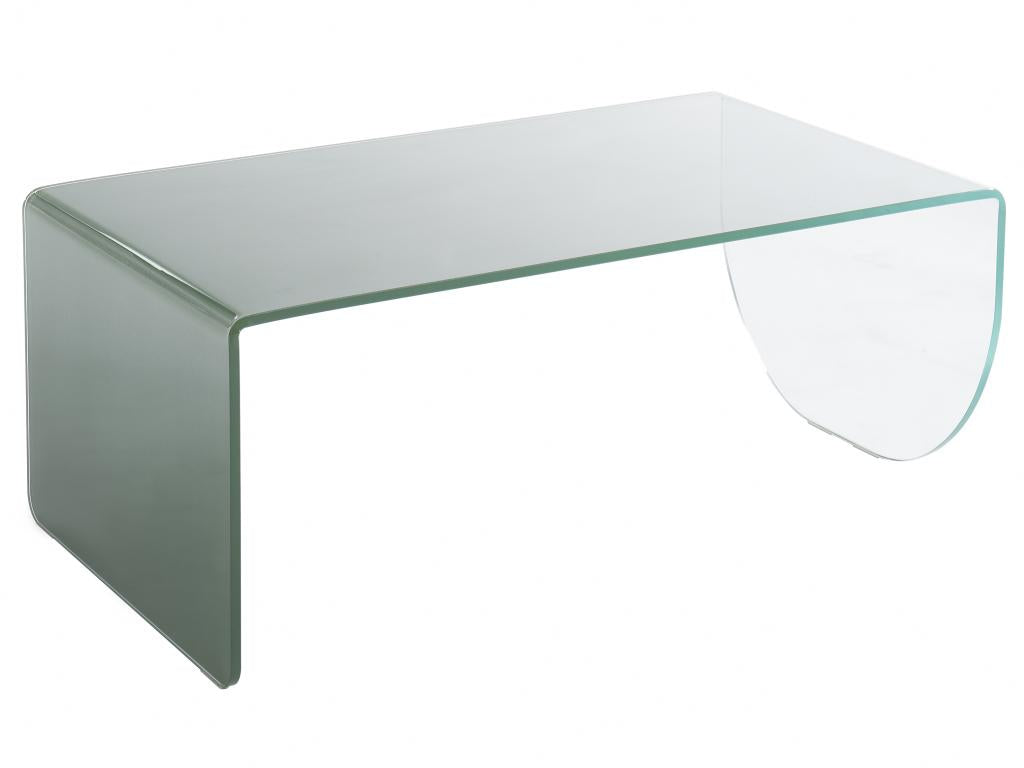 Table basse en verre vert