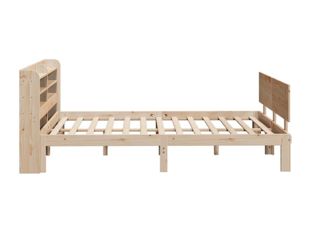 Cadre de lit en pin brun, 135 x 190 cm