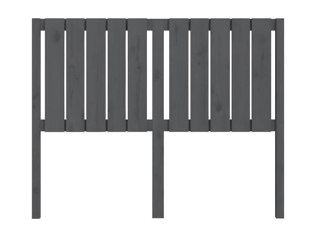 Lit en bois massif gris, 125,5 x 4 x 100 cm