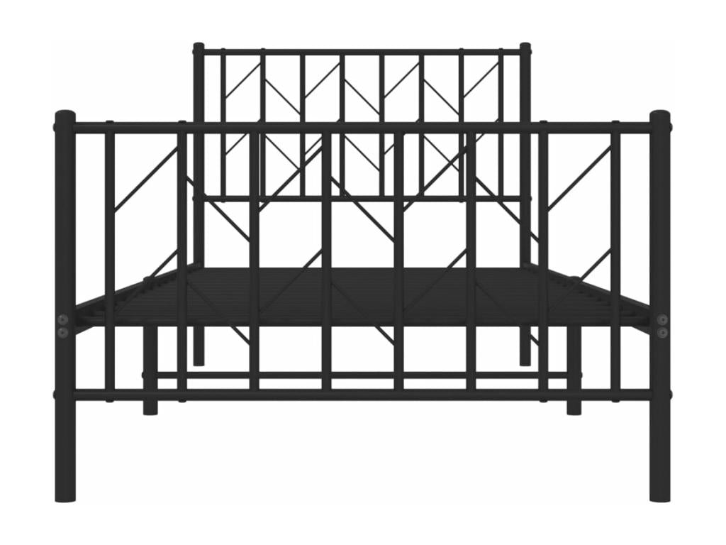Cadre de lit en métal noir, 90 x 190 cm