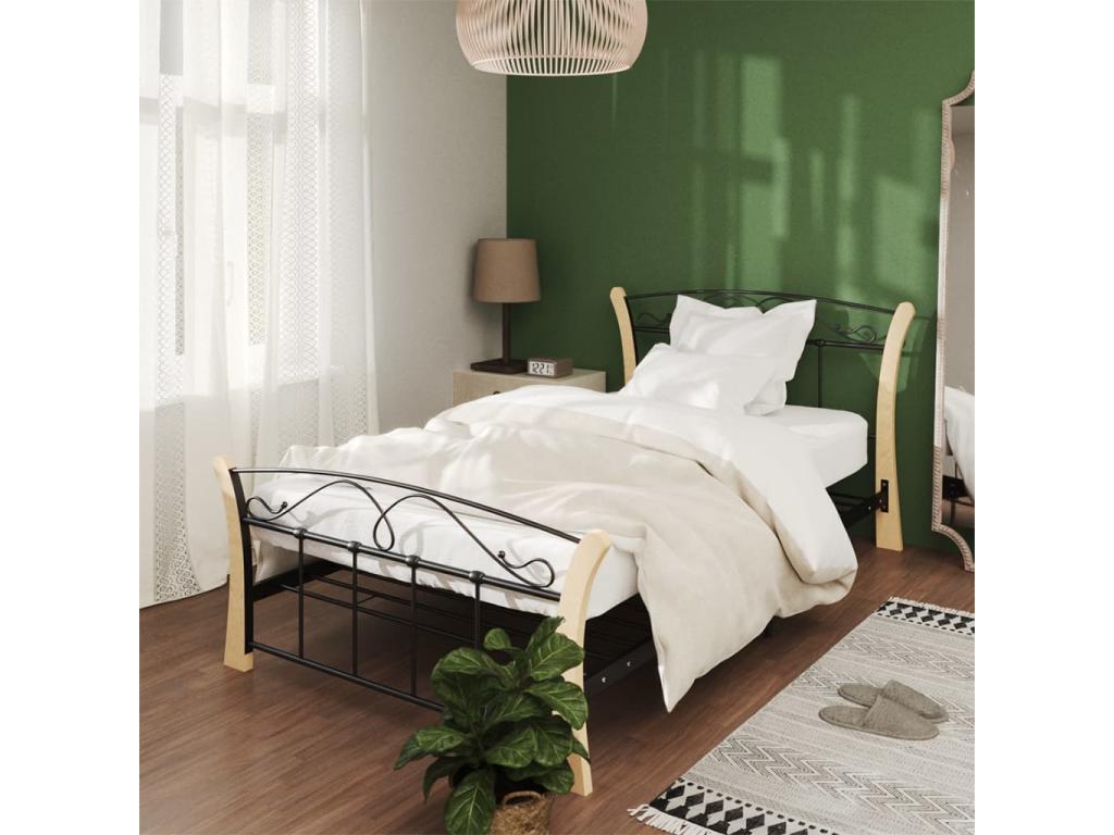 Matelas en métal noir, 100 x 200 cm