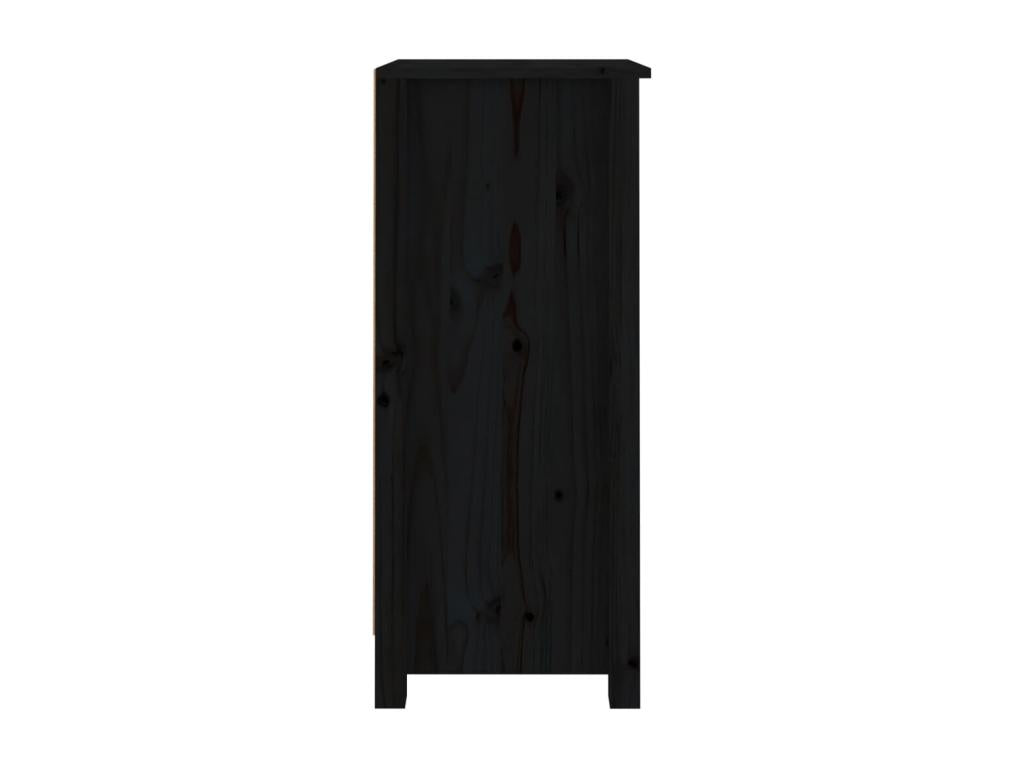 Buffet en bois massif noir, 40 x 35 x 80 cm