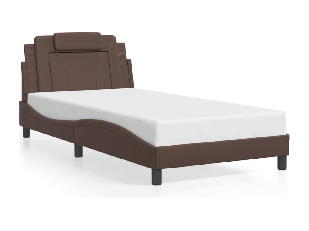 Matelas en similicuir marron, 100 x 200 cm