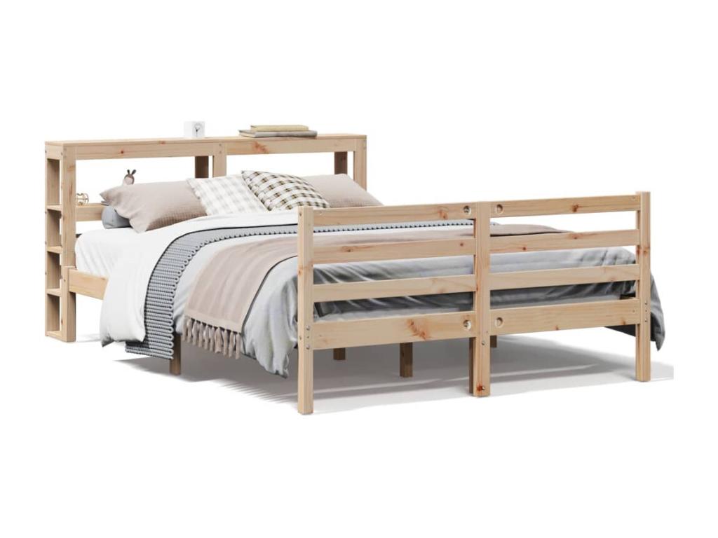 Matelas en bois massif marron, 140 x 200 cm