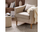 Fauteuil d'appoint en tissu beige, 75 x 99 cm