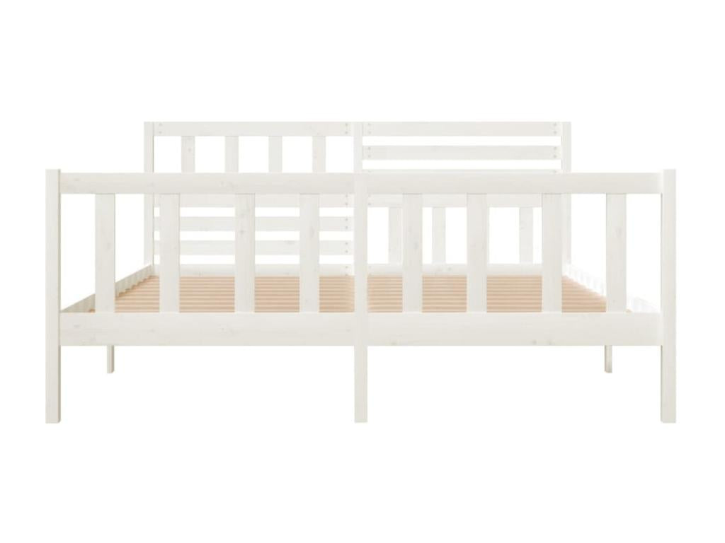 Lit en bois massif blanc, 120 x 200 cm