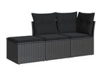 Ensemble de mobilier de jardin en résine tressée noire - dlz1766578799415