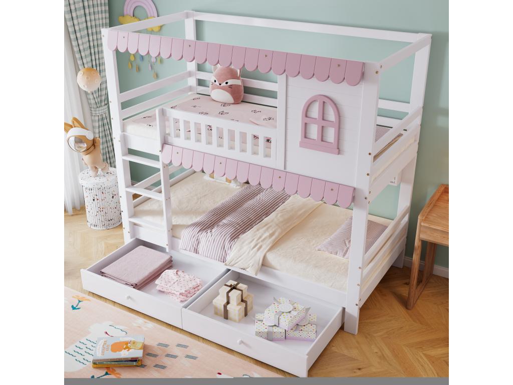 Lit blanc, 90 x 200 cm