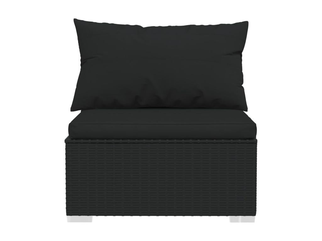 Ensemble de mobilier de jardin en résine tressée noire - dlz1766578393027