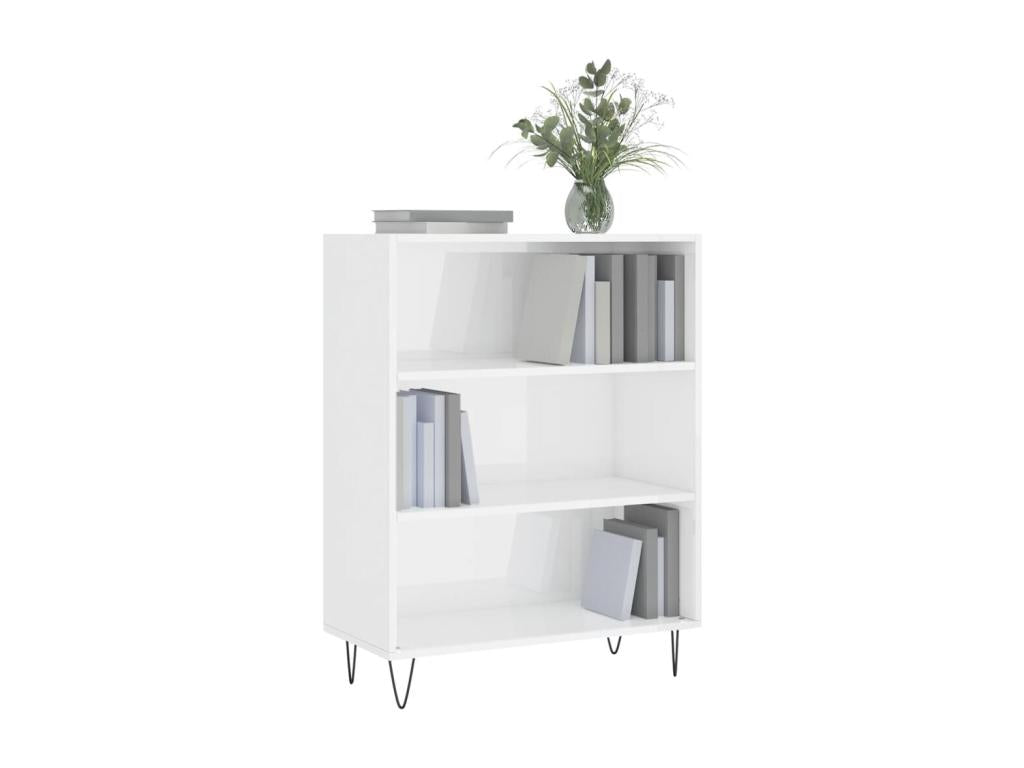 Bibliothèque en bois d'ingénierie blanc, 69,5 x 32,5 x 90 cm