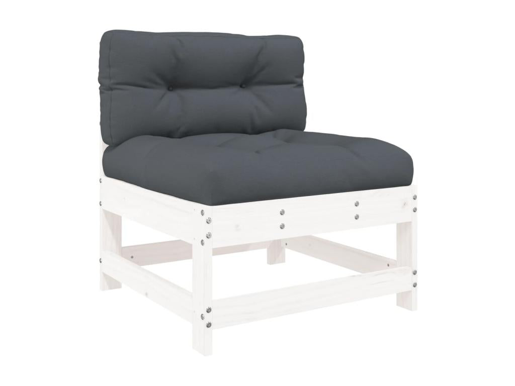 Ensemble de mobilier de jardin en bois massif blanc - dlz1766578881056