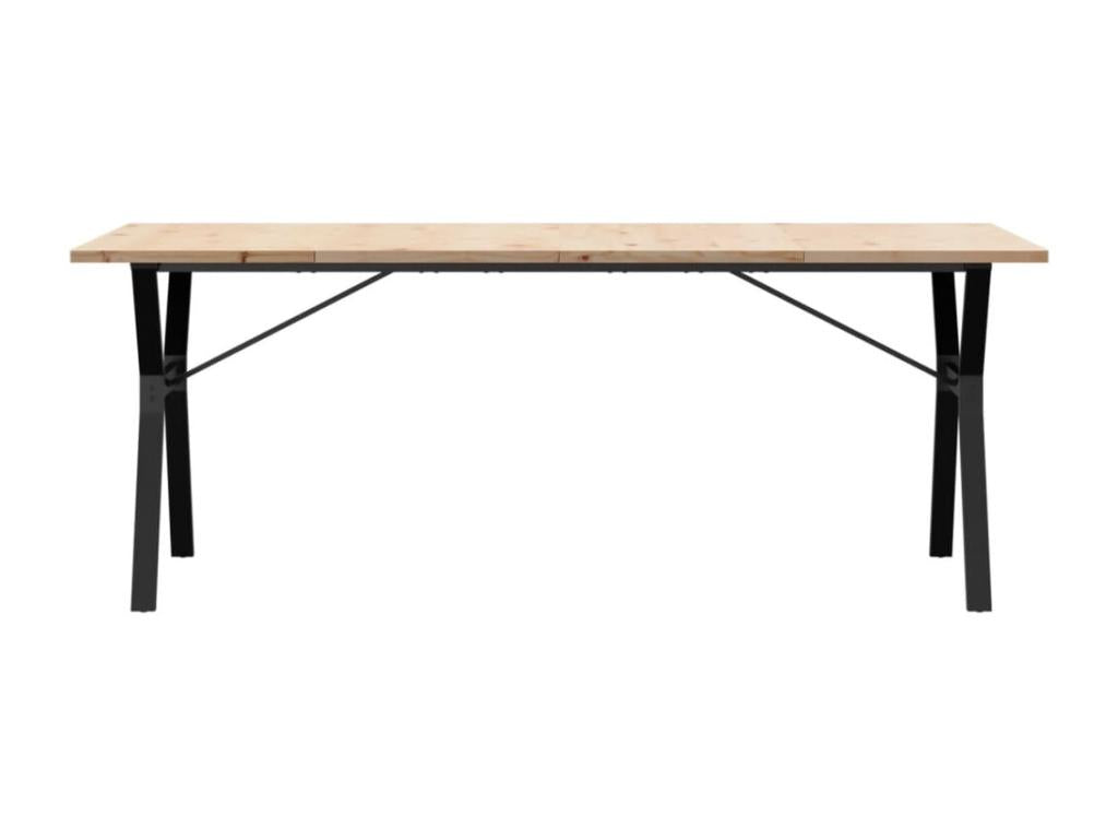 Table de salle à manger en pin brun, 200 x 100 x 75,5 cm