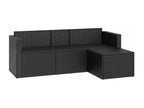 Ensemble de mobilier de jardin en résine tressée noire - dlz1766578706583