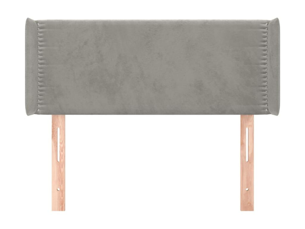 Lit en velours gris, 103 x 16 x 78 cm