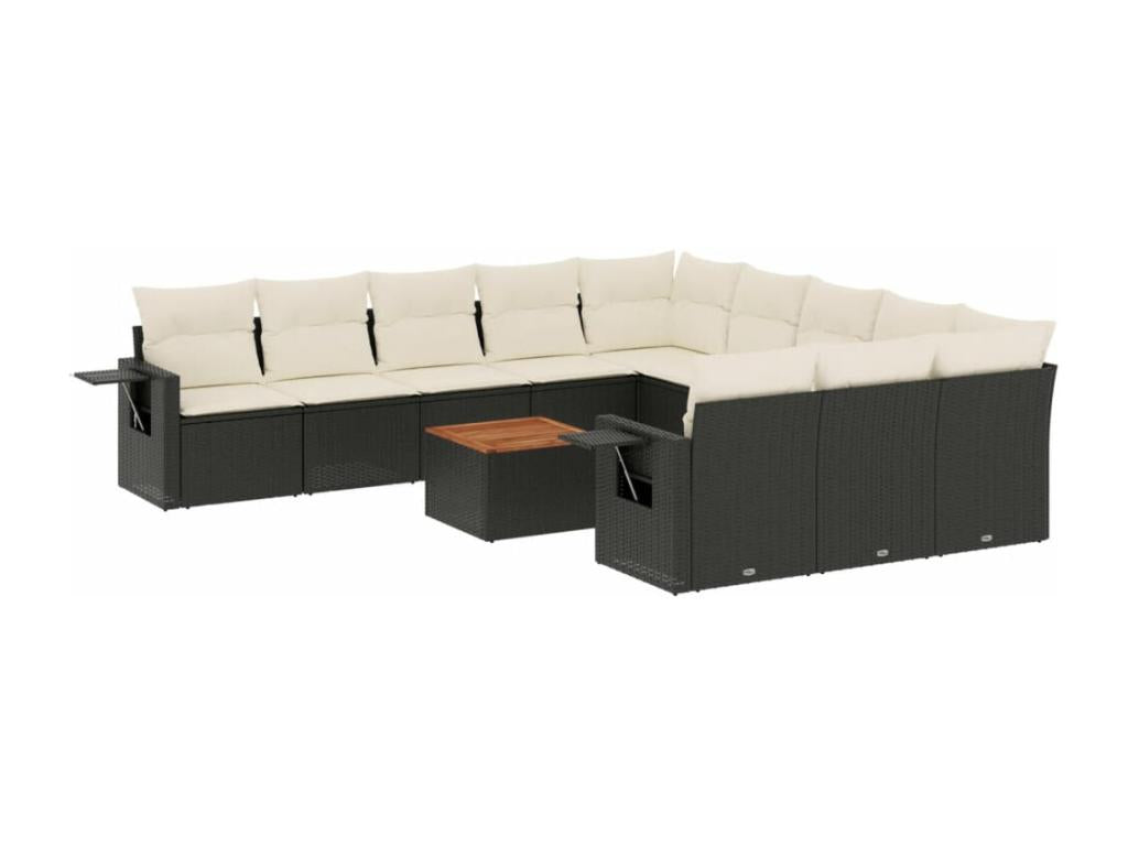 Ensemble de mobilier de jardin en résine tressée noire - dlz1766578909934