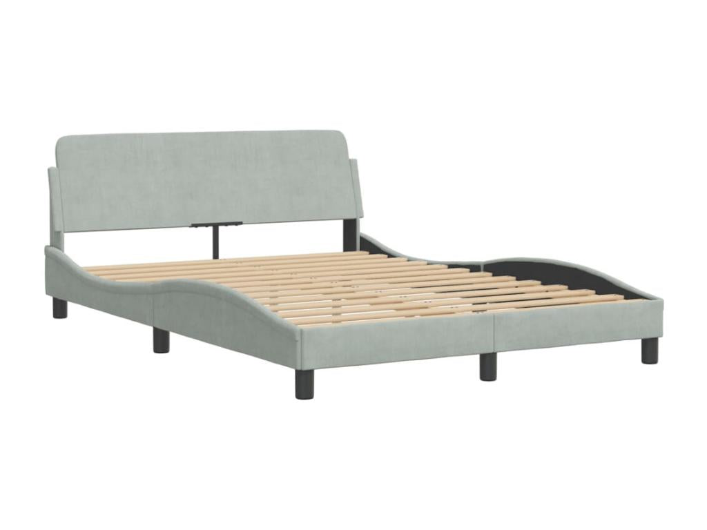 Matelas en velours gris, 140 x 190 cm - dlz1766578316520