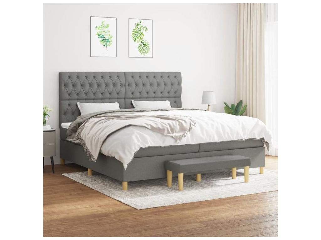 Matelas en tissu gris, 200 x 200 cm - dlz1766578617404