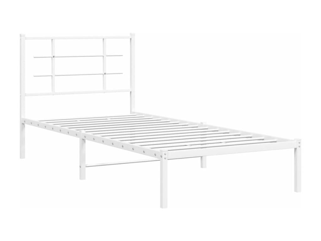 Cadre de lit en métal blanc, 90 x 200 cm - dlz1766578722153