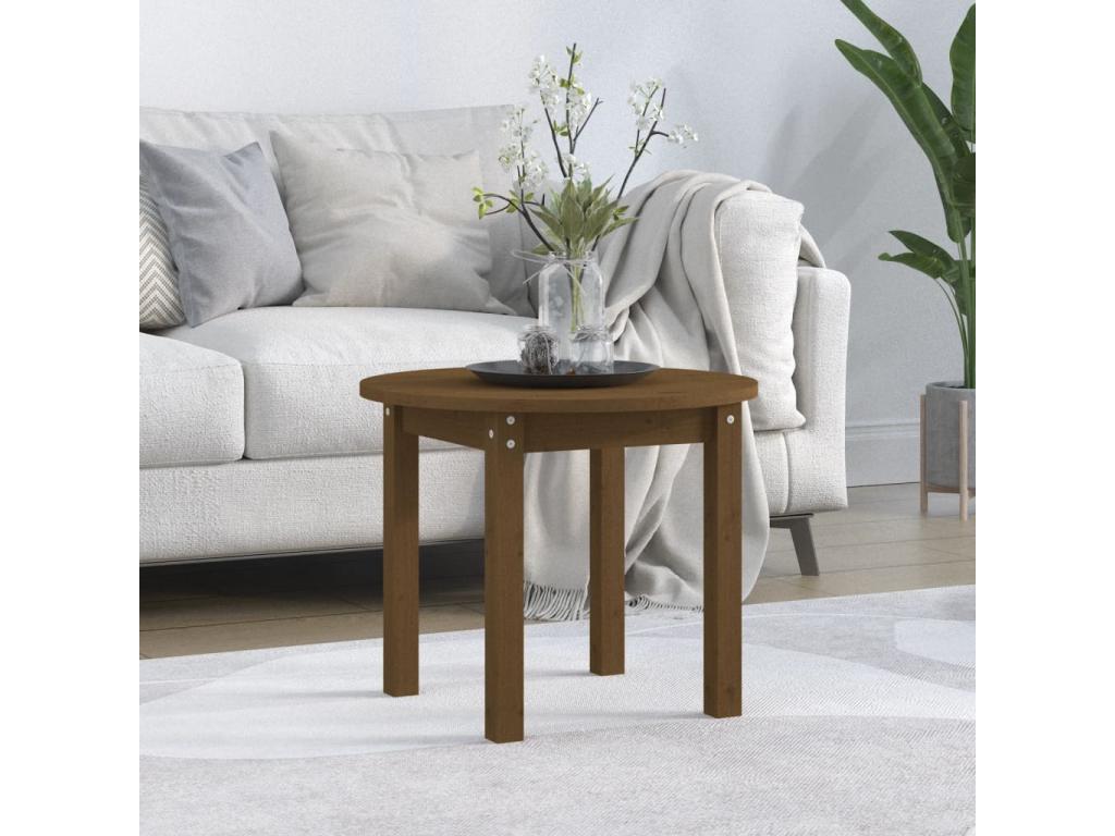 Table basse en bois massif marron, 55 x 45 cm