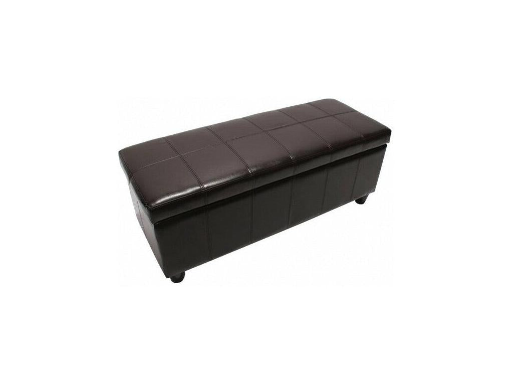 Banc en cuir marron, 112 x 45 x 45 cm